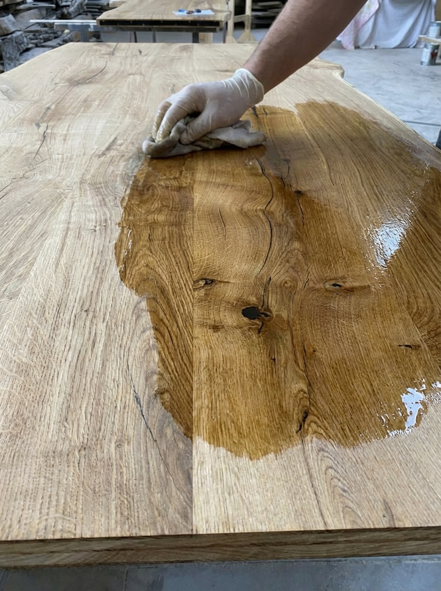 Nátěr masivního stolu olejem nebo lakem